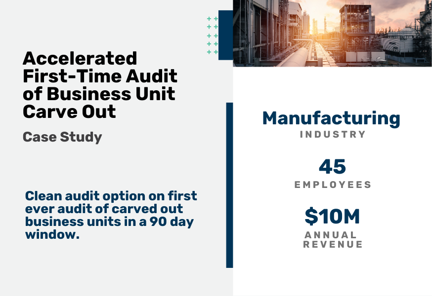 Accelerated First-Time Audit of Business Unit Carve Out